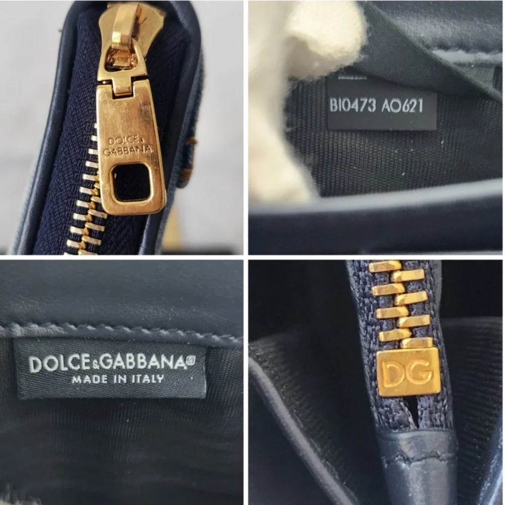Dolce & Gabbana Denim Zipper Wallet On Chain - Picture 5 of 6